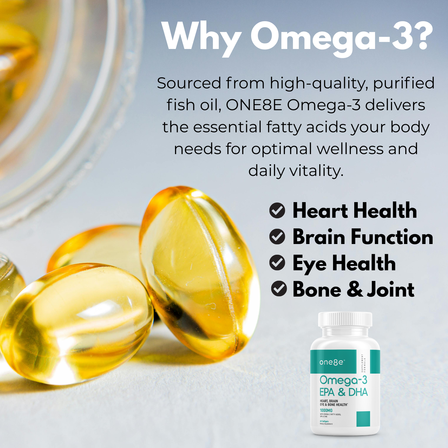 Omega-3 EPA & DHA - Heart, Brain, Eye and Bone Health