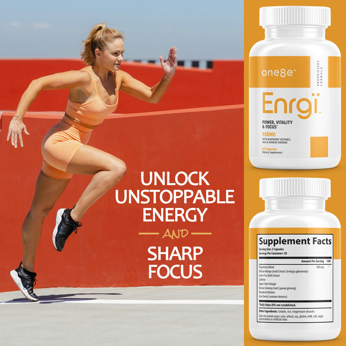 Natural performance capsules with green tea and caffeine