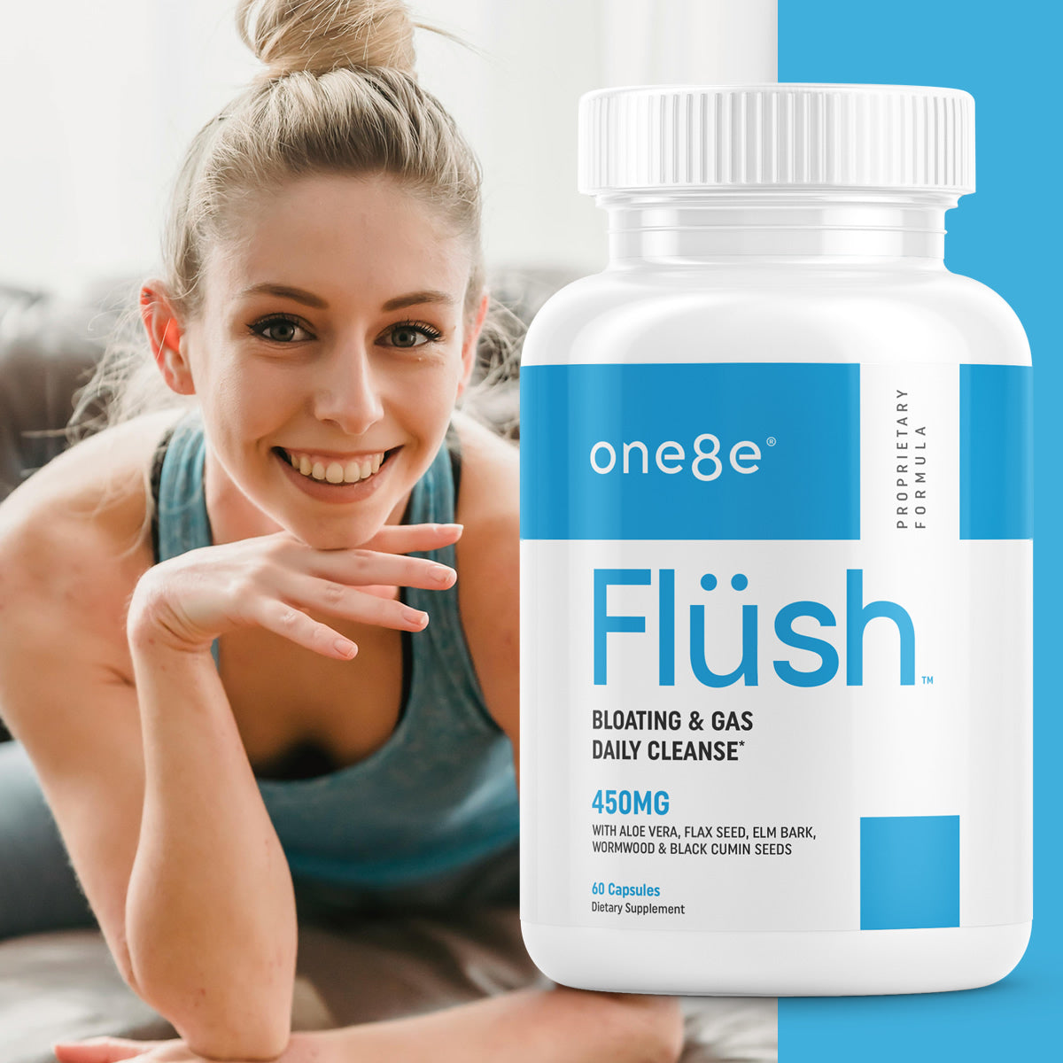 ONE8E Flüsh product bottle front and label