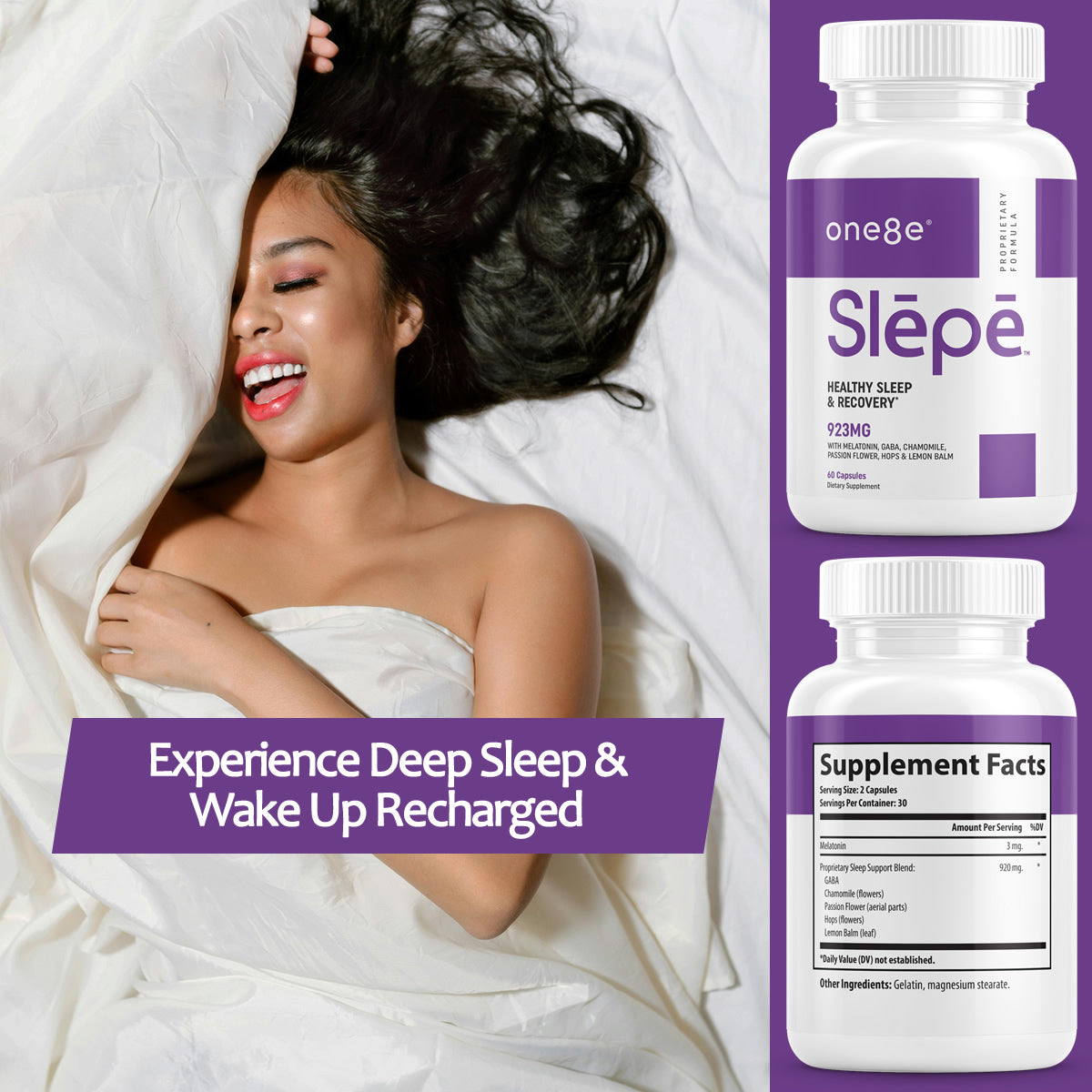 Calming sleep supplement with melatonin and GABA