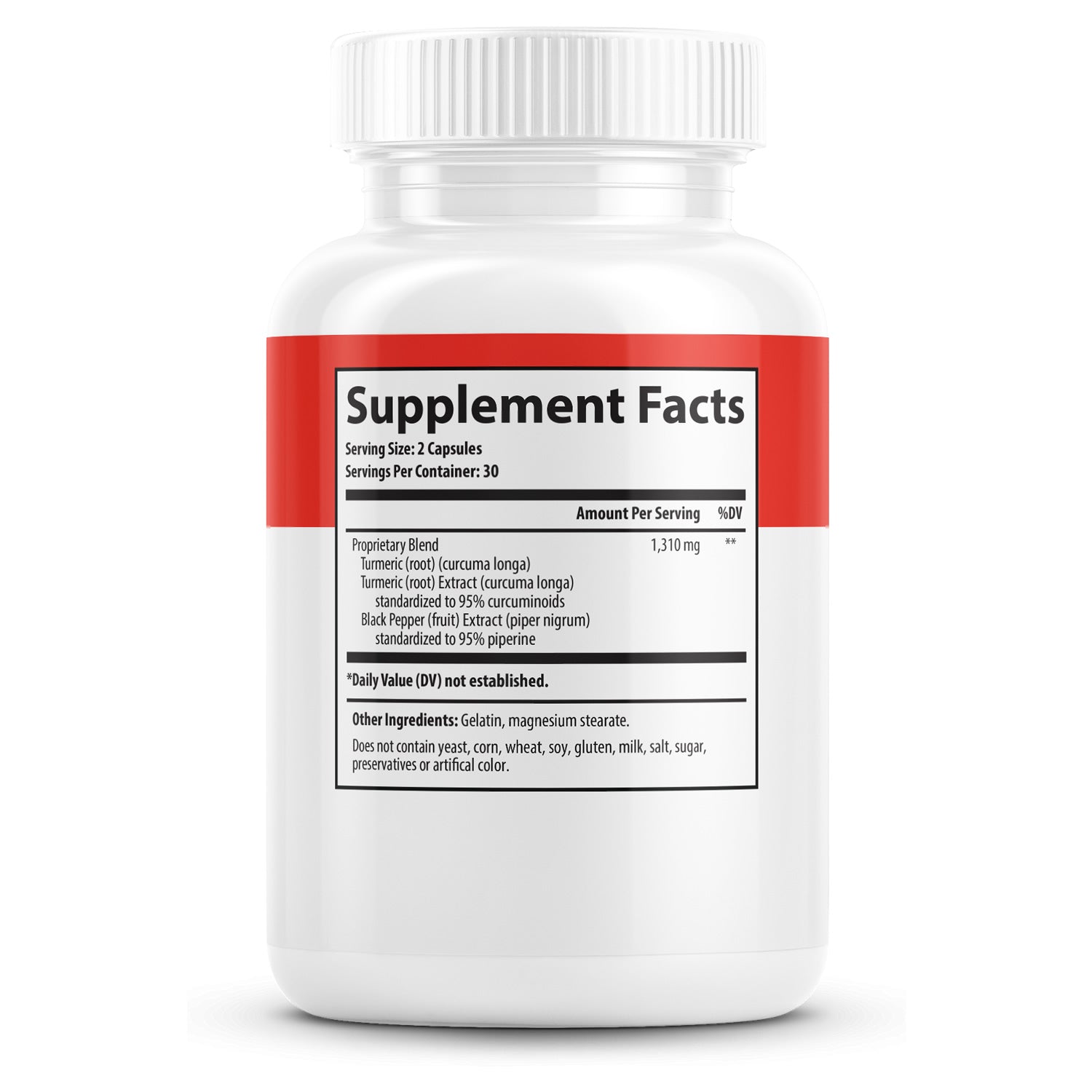 Turmeric capsules with black pepper extract